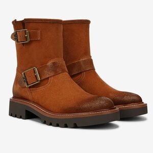 NEW Sam Edelman Chestnut Suede Buckle Ankle Boots